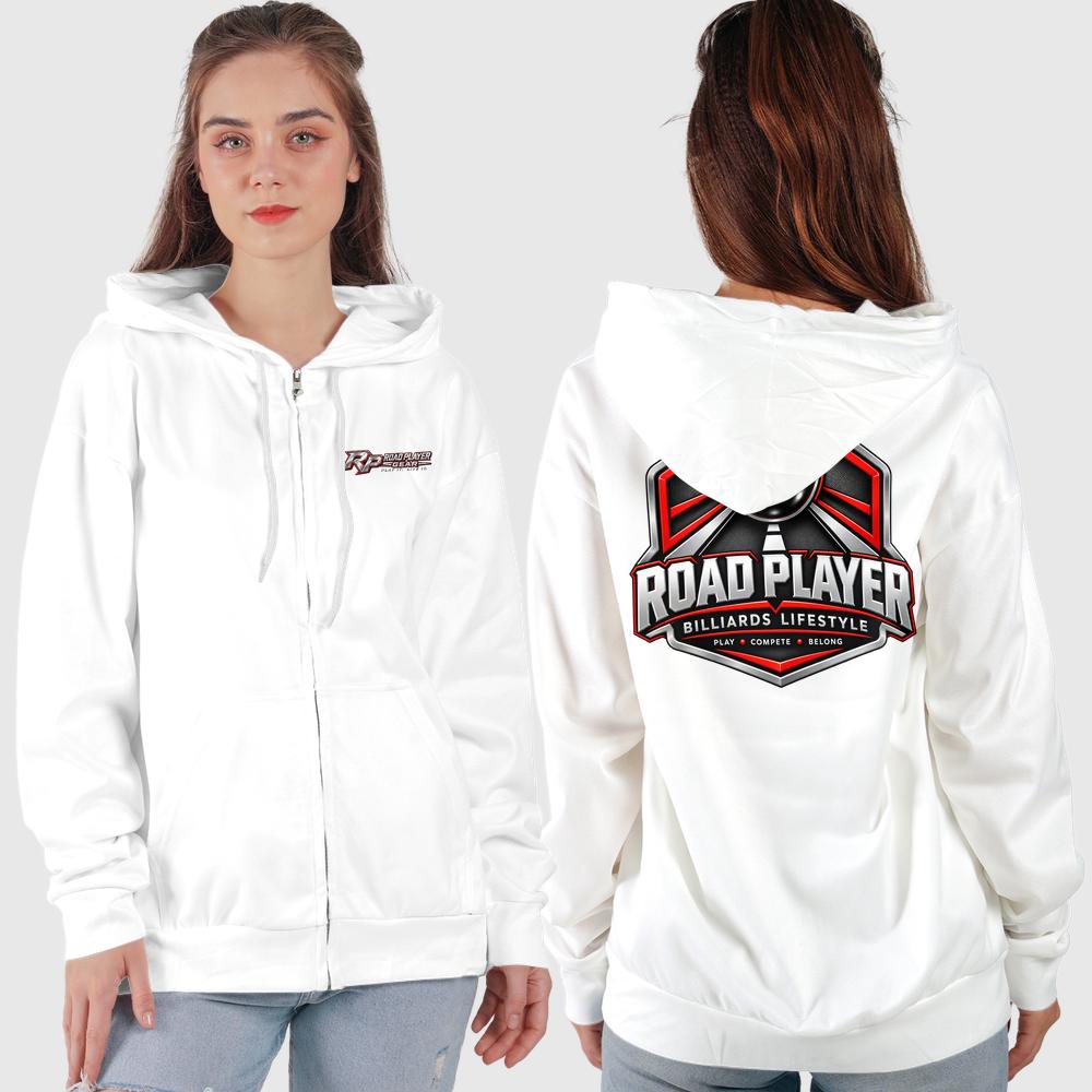 Road Player billiards unisex zip hoodie for pool players