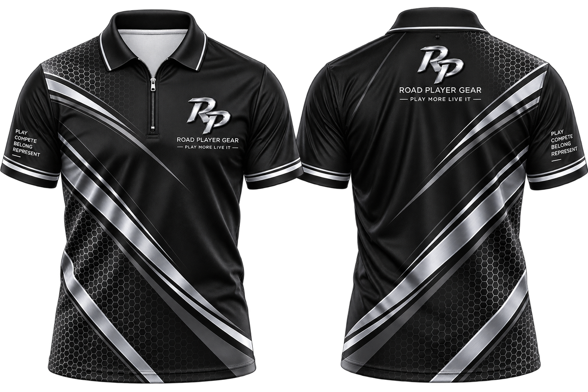 Road Player lightweight billiards zip  polo shirt for pool players