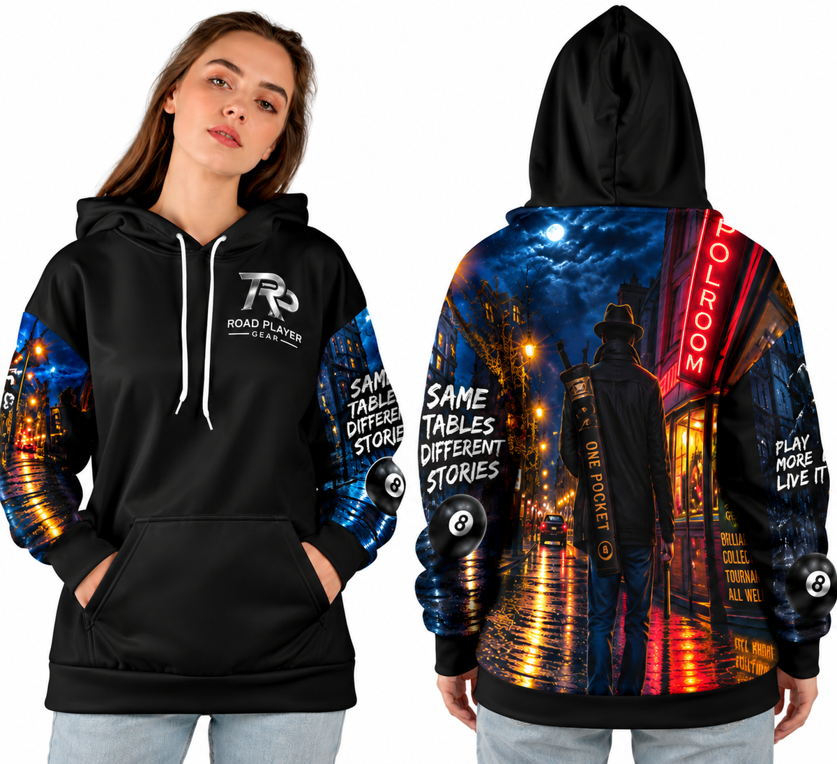 1 Pocket Pull Over Hoodie | Road Player Gear | Billiards