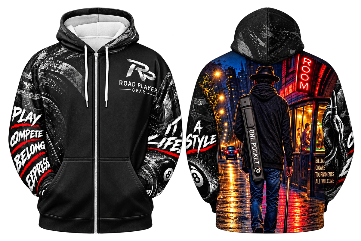 One Pocket Zip Hoodie | Billiards Apparel | Road Player Gear